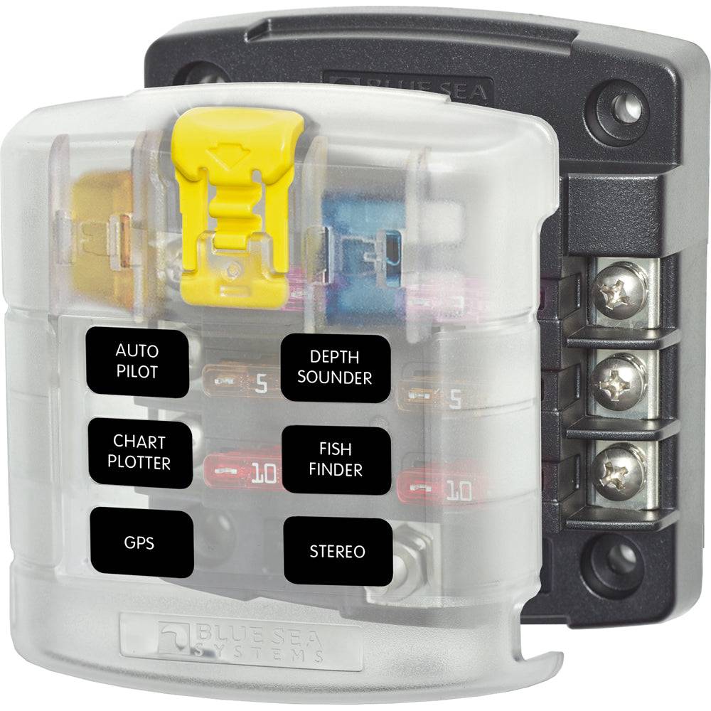 Blue Sea 5028 ST Blade Fuse Block w/ Cover - 6 Circuit without Negative Bus [5028] - Twin Screws Marine Service