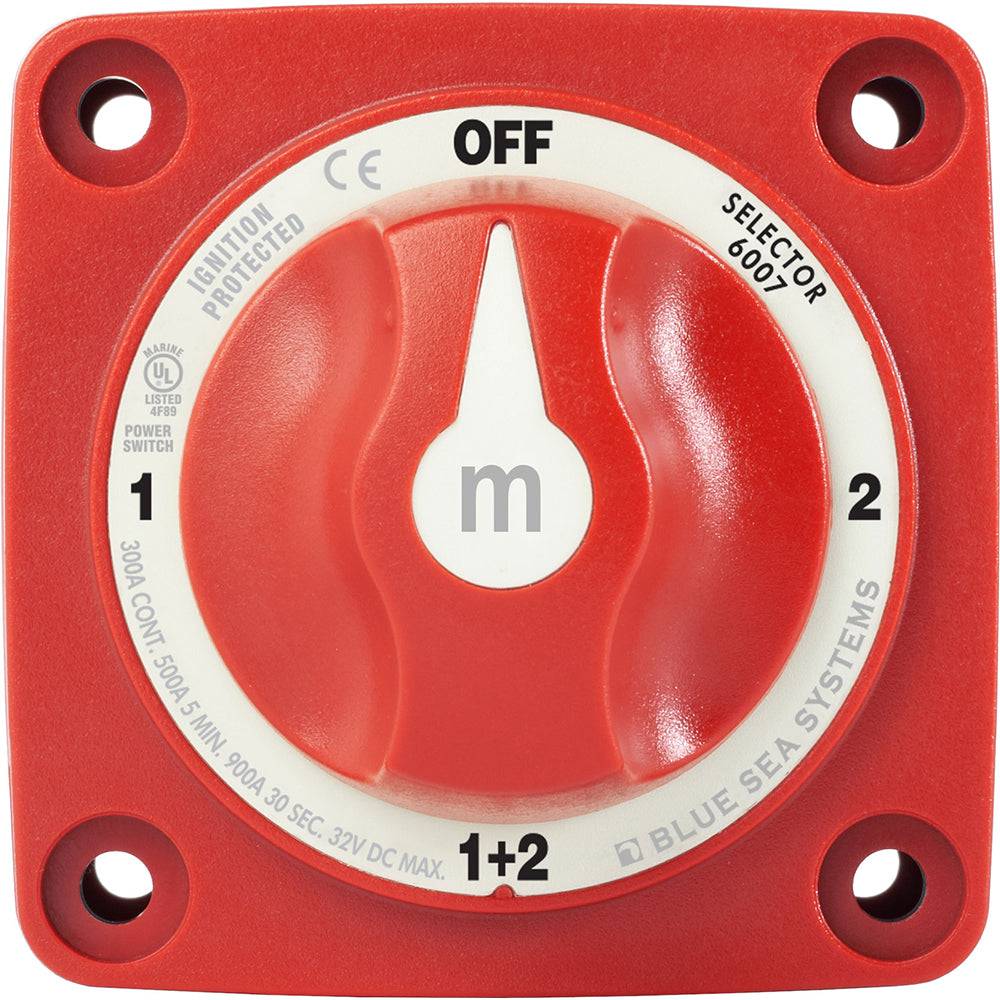 Blue Sea 6007 m-Series (Mini) Battery Switch Selector Four Position Red [6007] - Twin Screws Marine Service