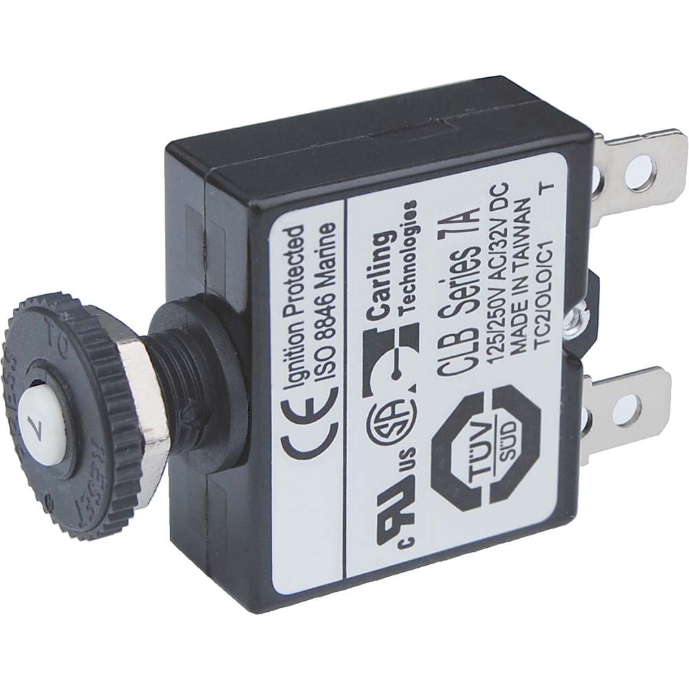 Blue Sea 7053 7A Push Button Thermal with Quick Connect Terminals [7053] - Twin Screws Marine Service