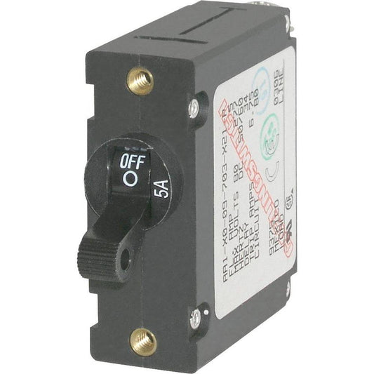 Blue Sea 7200 AC / DC Single Pole Magnetic World Circuit Breaker  -  5 Amp [7200] - Twin Screws Marine Service