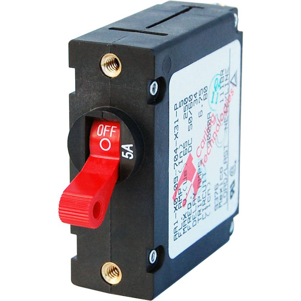 Blue Sea 7201 AC/DC Single Pole Magnetic World Circuit Breaker  -  5 AMP [7201] - Twin Screws Marine Service