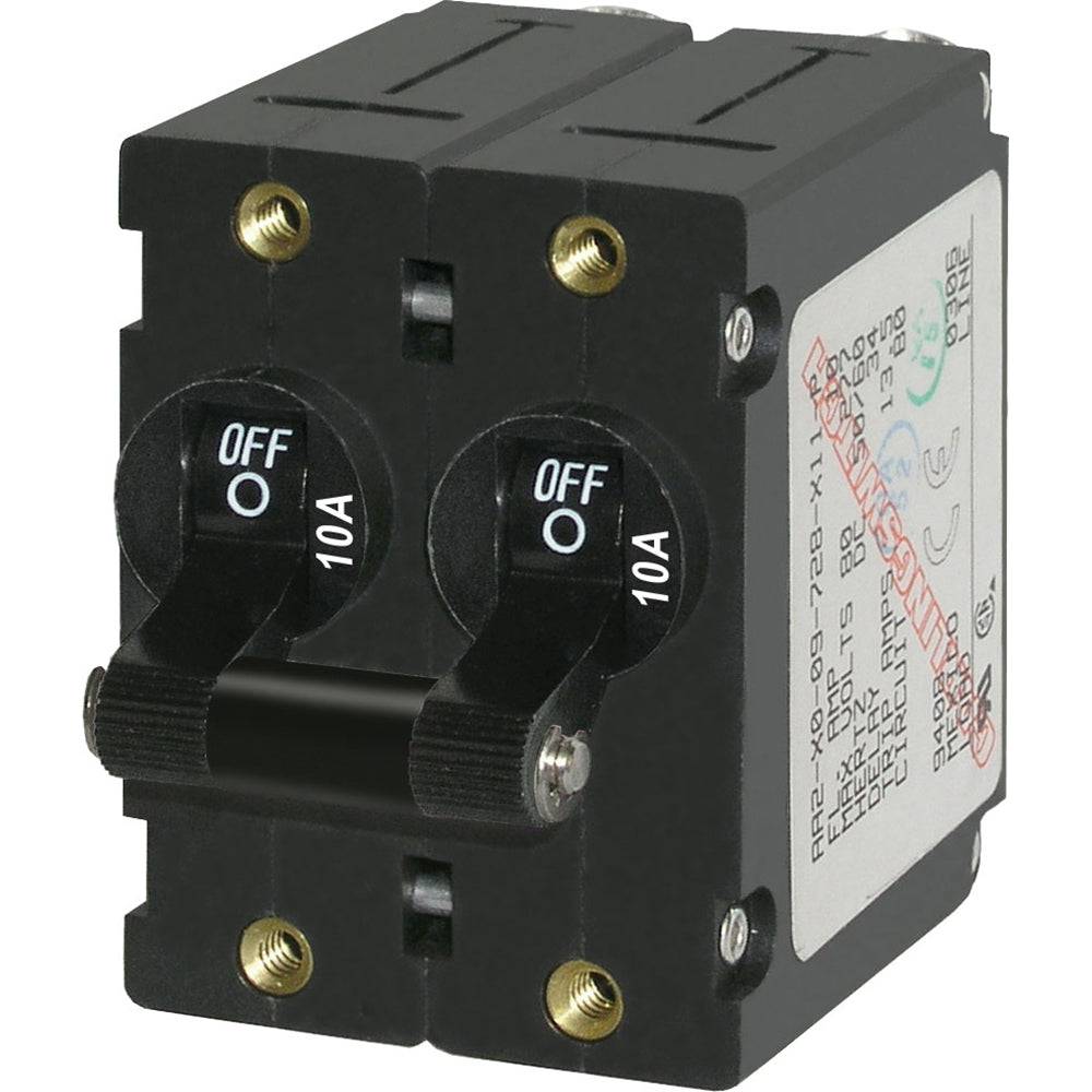 Blue Sea 7232 A-Series Double Pole Toggle - 10A - Black [7232] - Twin Screws Marine Service