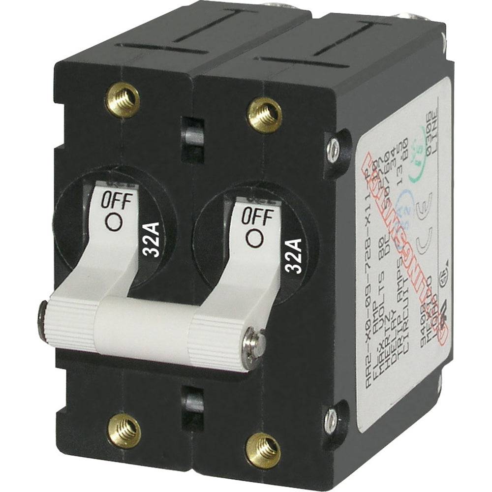 Blue Sea 7295 A-Series Double Pole Toggle - 32A - White [7295] - Twin Screws Marine Service
