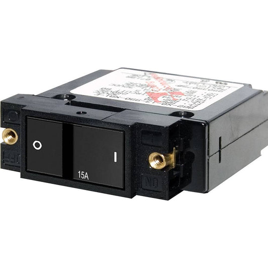 Blue Sea 7403 Single Pole Small Case 2" Flat Rocker Circuit Breaker  -  15 Amp [7403] - Twin Screws Marine Service