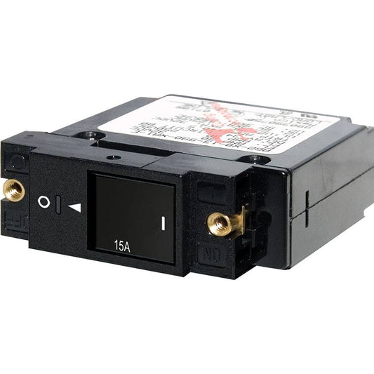 Blue Sea 7428 Single Pole Small Case 2" Slot Reset Rocker Circuit Breaker  -  15 Amp [7428] - Twin Screws Marine Service
