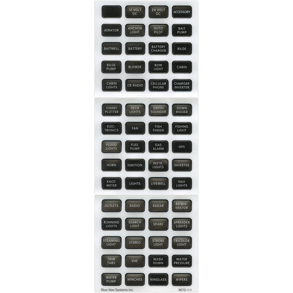 Blue Sea 8214 Black Small Format Label Kit - 60 Labels [8214] - Twin Screws Marine Service