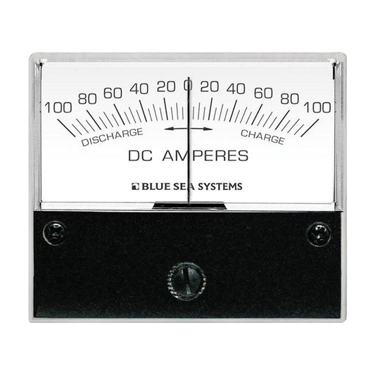 Blue Sea 8253 DC Zero Center Analog Ammeter - 2-3/4" Face, 100-0-100 Amperes DC [8253] - Twin Screws Marine Service