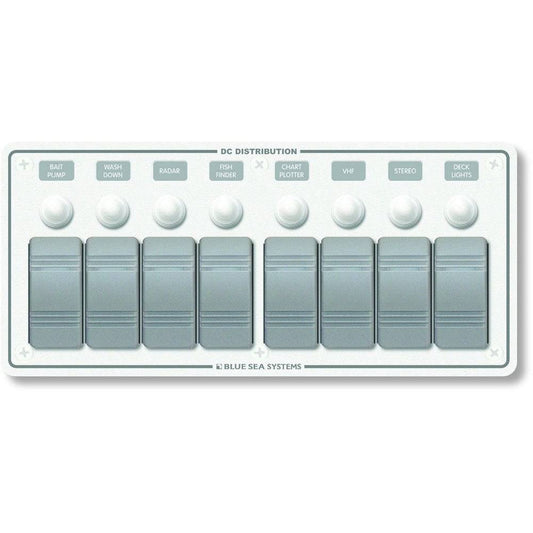 Blue Sea 8271 Water Resistant Panel - 8 Position - White - Horizontal Mount [8271] - Twin Screws Marine Service