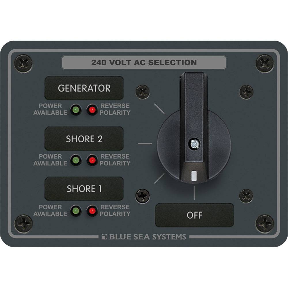 Blue Sea 8361 AC Rotary Switch Panel 65 Ampere 3 Positions + OFF, 3 Pole [8361] - Twin Screws Marine Service