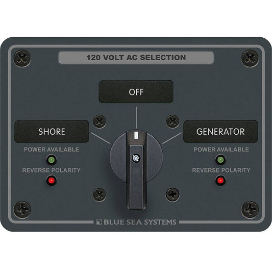 Blue Sea 8367 AC Rotary Switch Panel 30 Ampere 2 Positions + OFF, 2 Pole [8367] - Twin Screws Marine Service