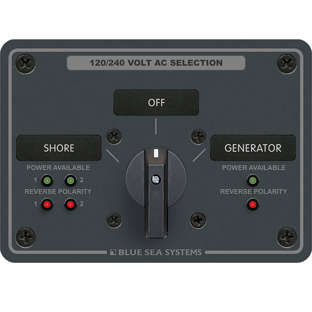 Blue Sea 8386 AC Rotary Switch Panel 30 Ampere 2 Positon + OFF, 4 Pole [8386] - Twin Screws Marine Service