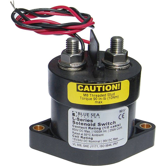 Blue Sea 9012 L Solenoid Switch - 12-24VDC - 250A [9012] - Twin Screws Marine Service