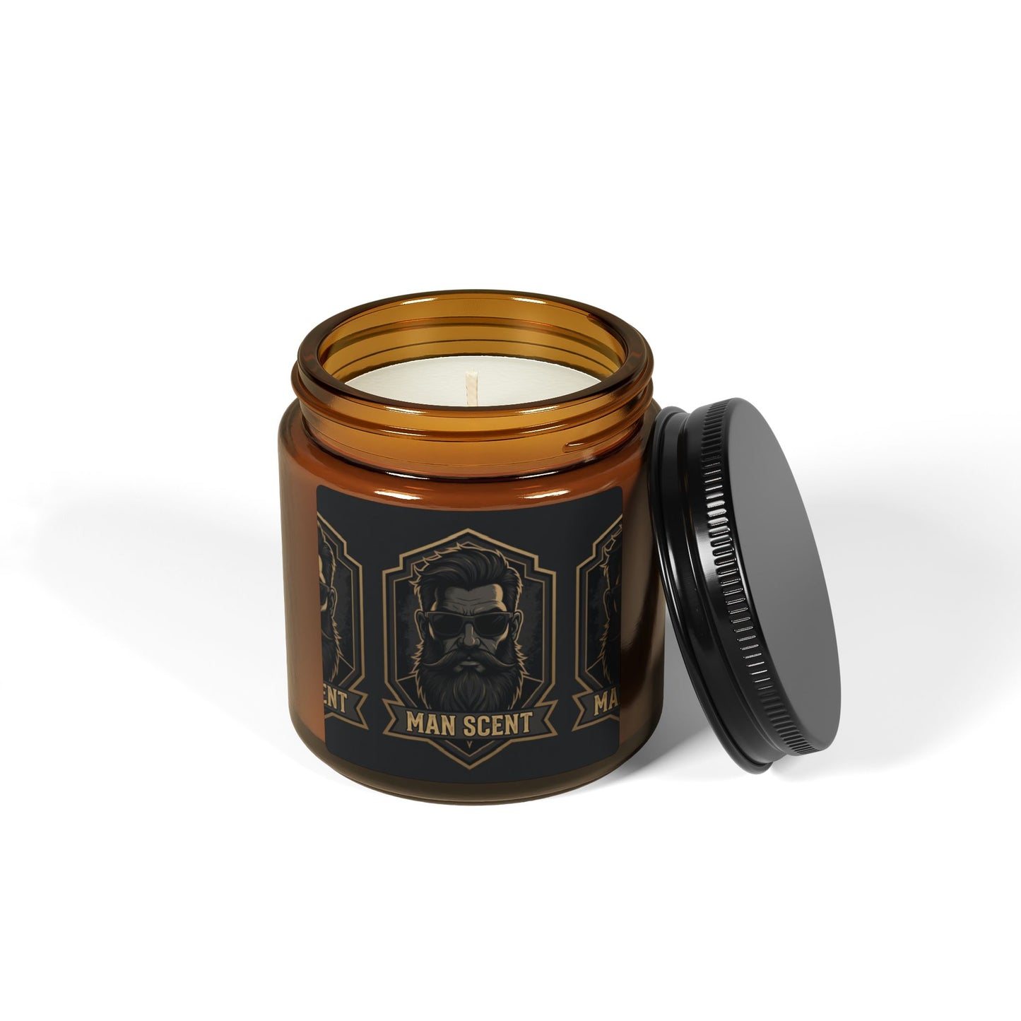 Man Scent Amber Soy Candle — Masculine Aromatherapy Gift (Multi-Size)
