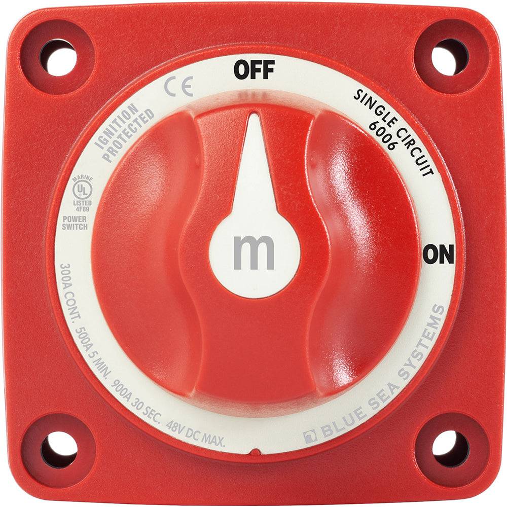 Blue Sea 6006 m-Series (Mini) Battery Switch Single Circuit ON/OFF Red [6006] - Twin Screws Marine Service