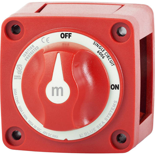 Blue Sea 6006 m-Series (Mini) Battery Switch Single Circuit ON/OFF Red [6006] - Twin Screws Marine Service