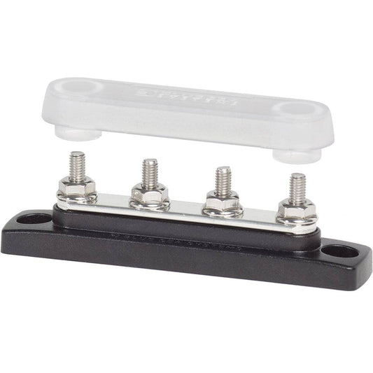 Blue Sea 2315 MiniBus 100 Ampere Common BusBar 4 x 10-32 Stud Terminal with Cover [2315] - Twin Screws Marine Service