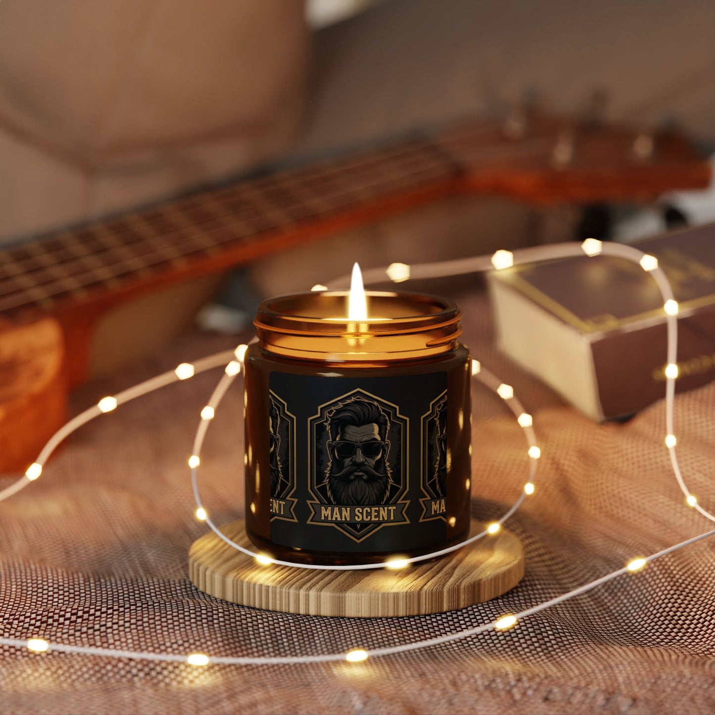 Man Scent Amber Soy Candle — Masculine Aromatherapy Gift (Multi-Size)