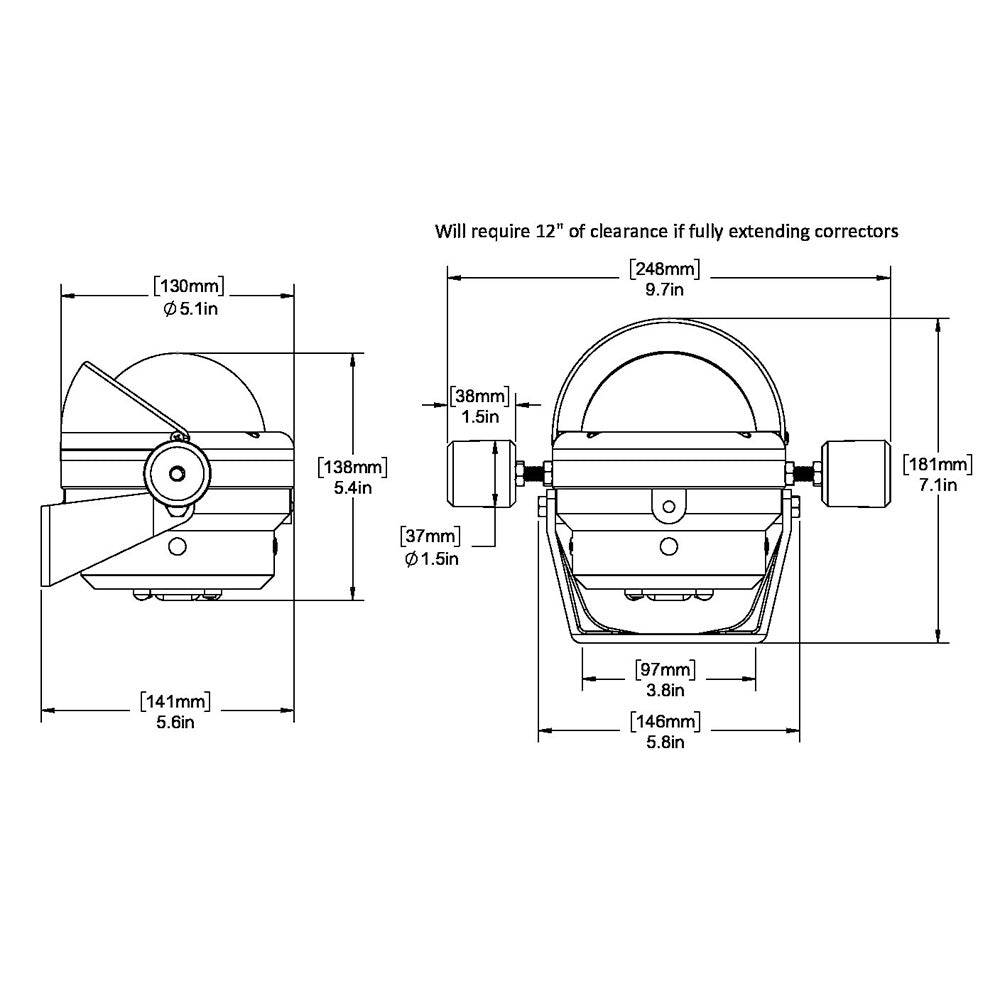 Ritchie HB-845 Helmsman Steel Boat Compass - Bracket Mount - Black [HB-845] - Twin Screws Marine Service