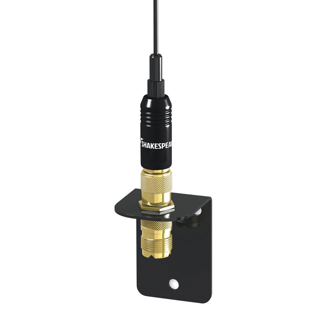 Shakespeare VHF 15in 5216 SS Black Whip Antenna - Bracket Included [5216] - Twin Screws Marine Service