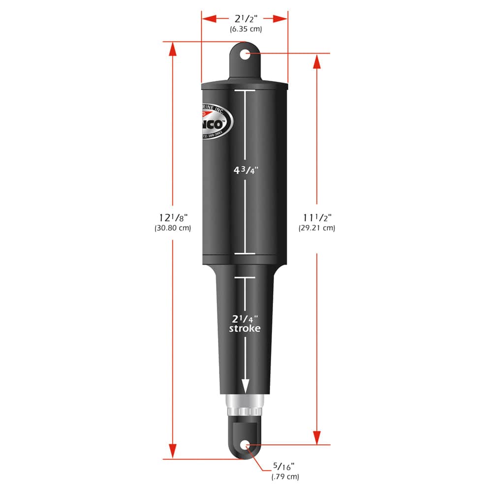 Lenco 101 Standard Actuator - 12V - 2-1/4" Stroke [15054-001] - Twin Screws Marine Service