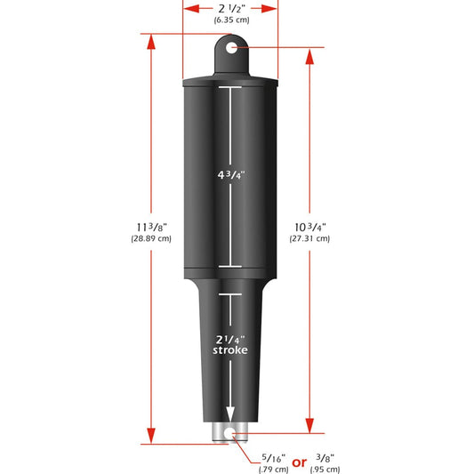 Lenco 101XD Extreme Duty Actuator - 12V - 2-1/4" Stroke - 5/16" Hardware [15055-001] - Twin Screws Marine Service