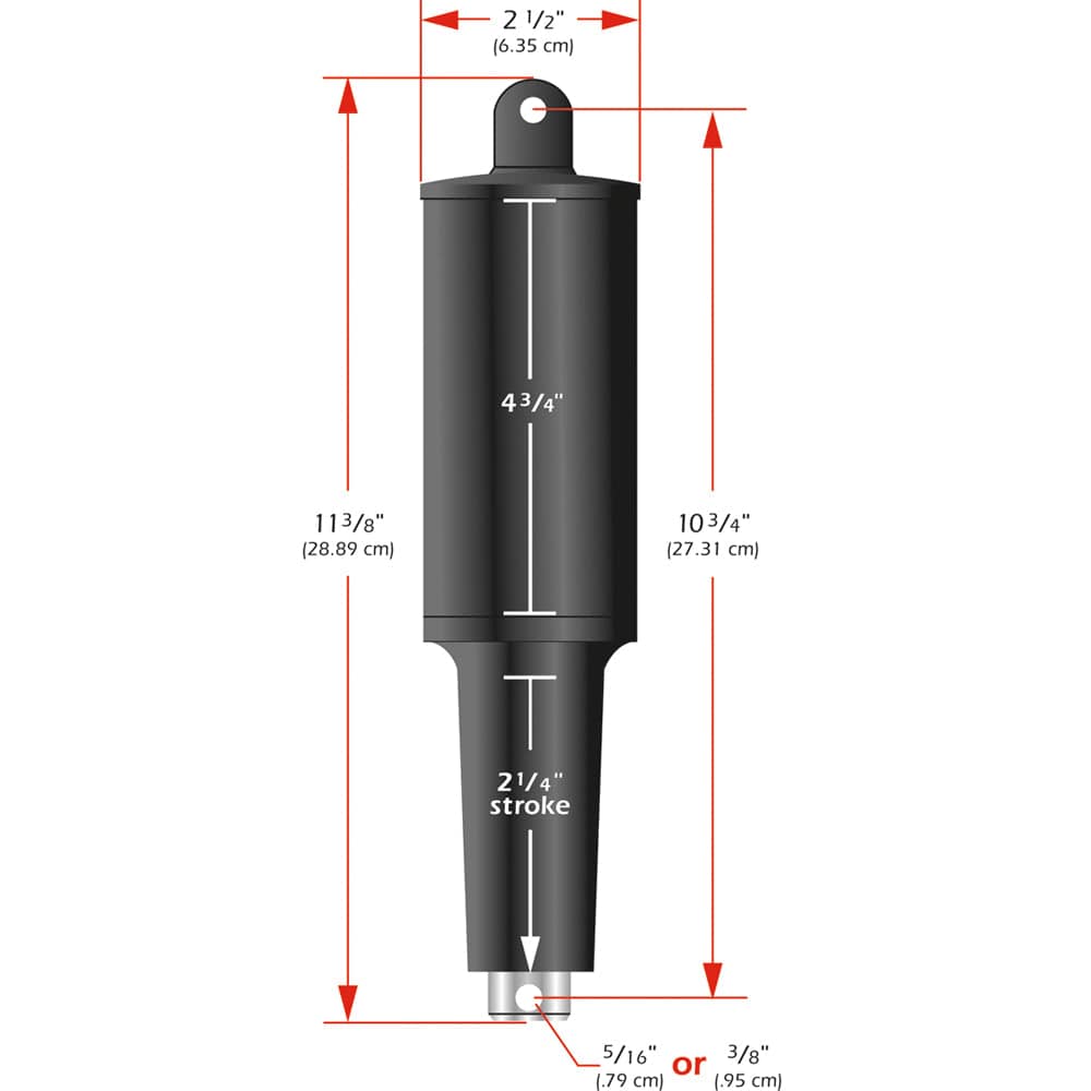 Lenco 101XD Extreme Duty Actuator - 12V - 2 1/4" Stroke - 3/8" Hardware [15056-001] - Twin Screws Marine Service