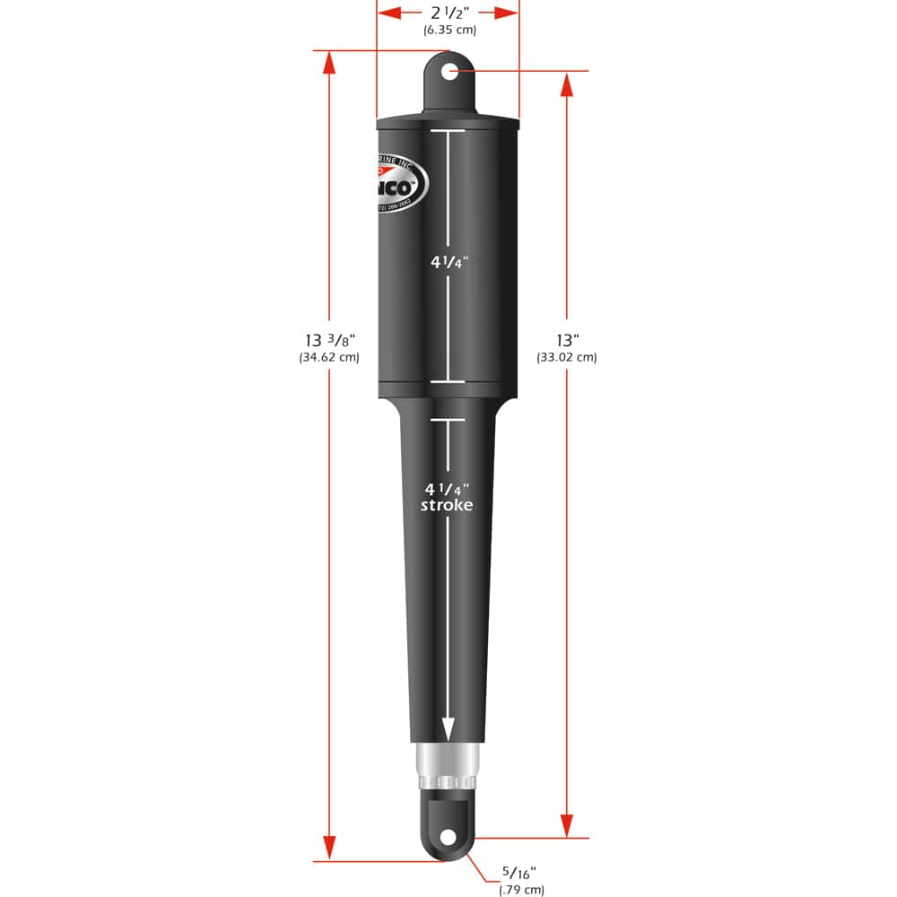 Lenco 102 Series Standard Actuator - 12V - 4-1/4" Stroke [15059-001] - Twin Screws Marine Service