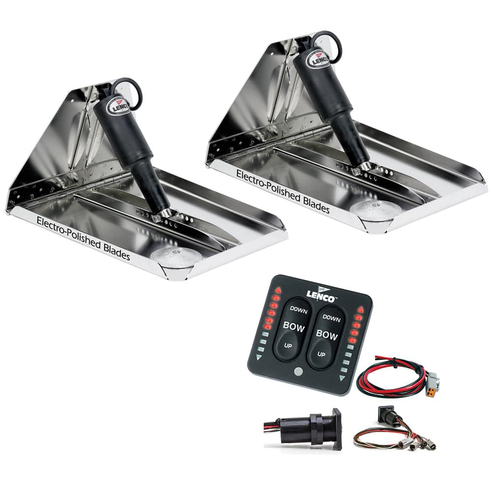 Lenco 18" x 14" Heavy Duty Performance Trim Tab Kit w/LED Indicator Switch Kit 12V [RT18X14HDI] - Twin Screws Marine Service