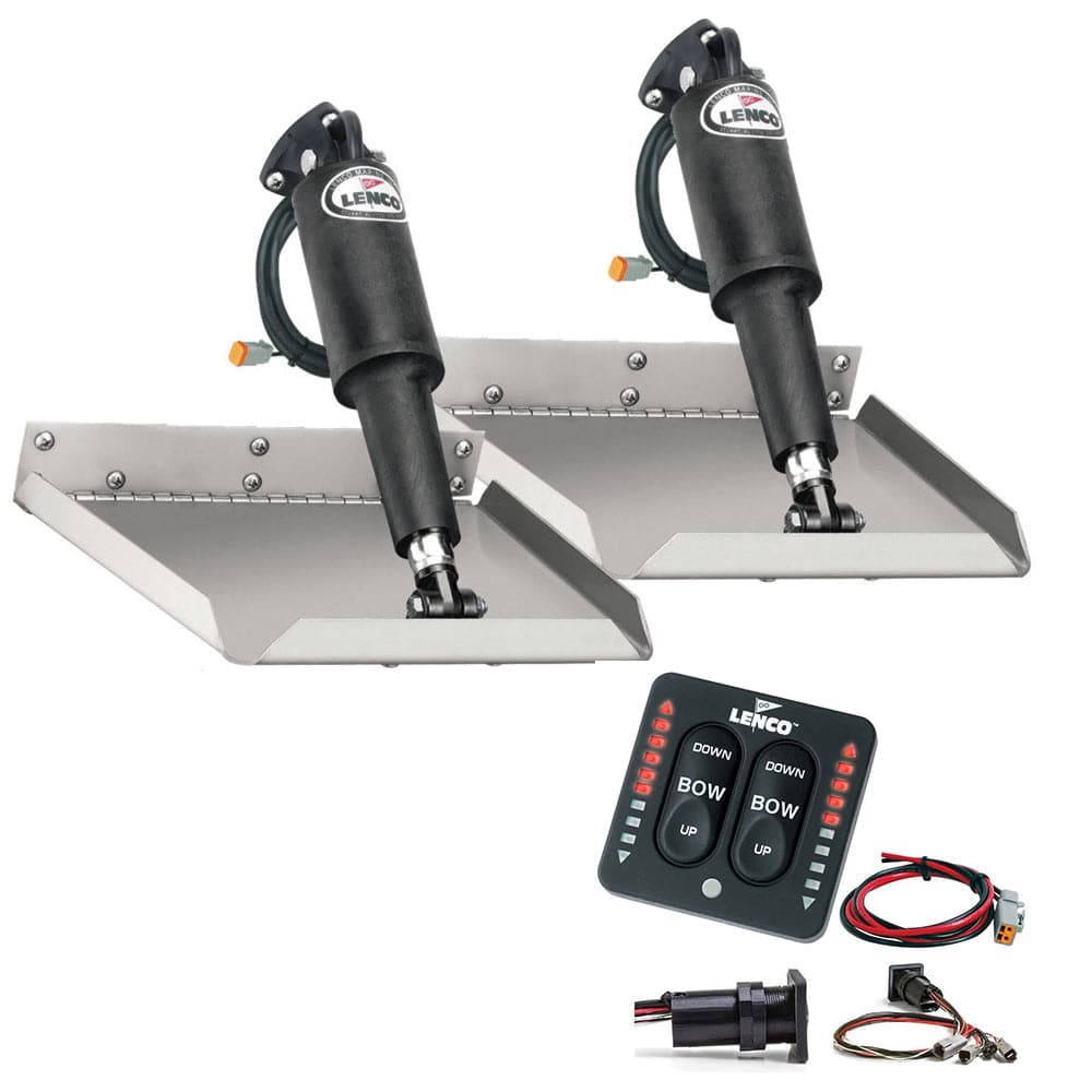 Lenco 9" x 9" Edgemount Trim Tab Kit w/LED Indicator Switch Kit 12V [TT9X9EI] - Twin Screws Marine Service