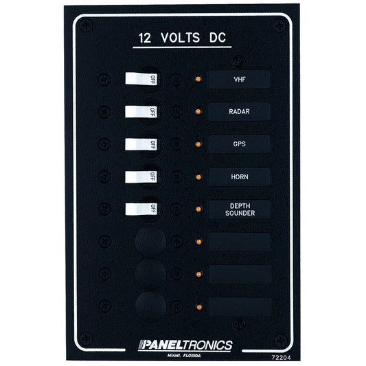 Paneltronics Standard DC 8 Position Breaker Panel w/LEDs [9972204B] - Twin Screws Marine Service