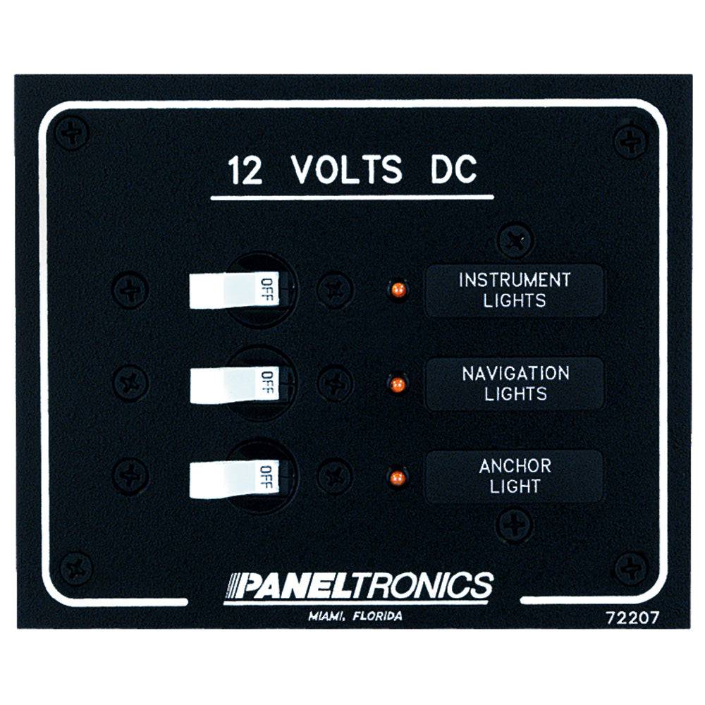 Paneltronics Standard DC 3 Position Breaker Panel w/LEDs [9972207B] - Twin Screws Marine Service