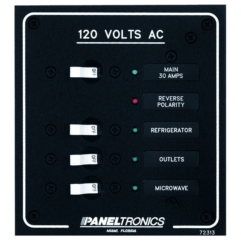 Paneltronics Standard AC 3 Position Breaker Panel & Main w/LEDs [9972313B] - Twin Screws Marine Service