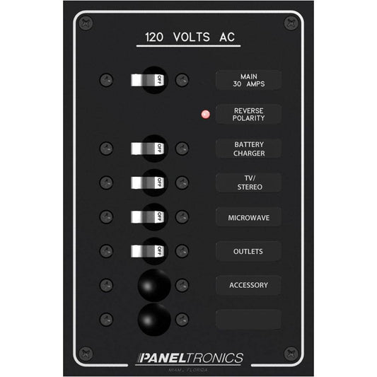 Paneltronics Standard AC 6 Position Breaker Panel & Main [9982305B] - Twin Screws Marine Service