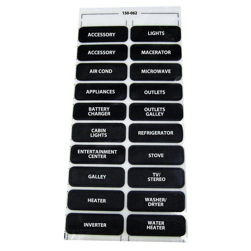 Paneltronics AC-20 Assorted Label Sheet [150-062] - Twin Screws Marine Service