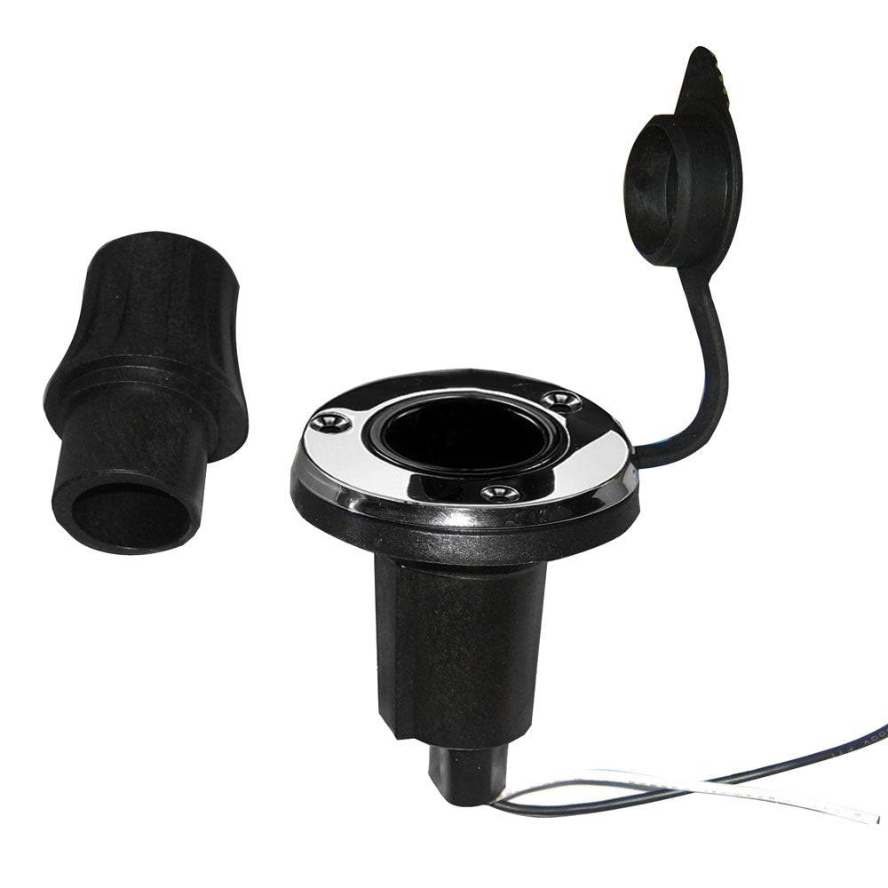 Perko Locking Collar Pole Light Mounting Base - 2 Pin - Round - Stainless Steel [1045P0SDP] - Twin Screws Marine Service