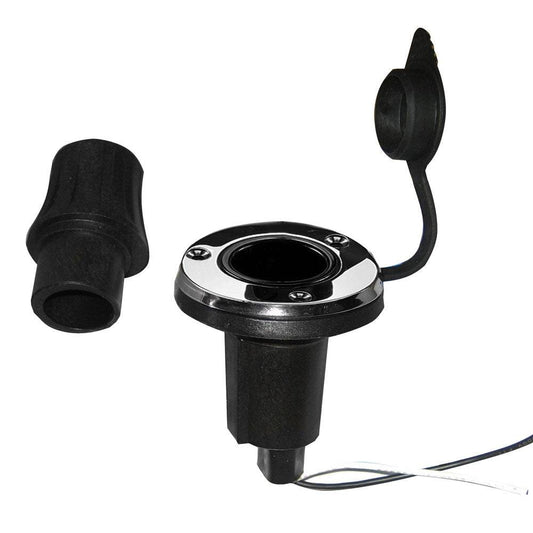 Perko Locking Collar Pole Light Mounting Base - 2 Pin - Round - Stainless Steel [1045P0SDP] - Twin Screws Marine Service