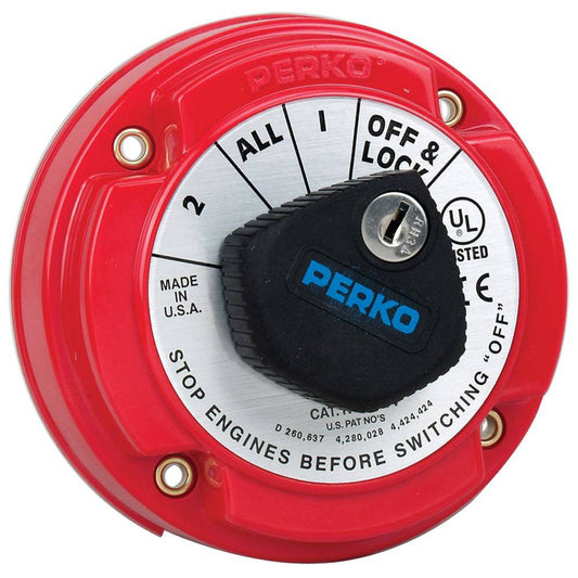 Perko 8504DP Medium Duty Battery Selector Switch w/Alternator Field Disconnect & Key Lock [8504DP] - Twin Screws Marine Service