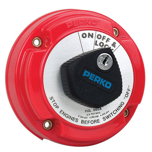 Perko Medium Duty Main Battery Disconnect Switch w/Alternator Field Disconnect & Key Lock [9604DP] - Twin Screws Marine Service