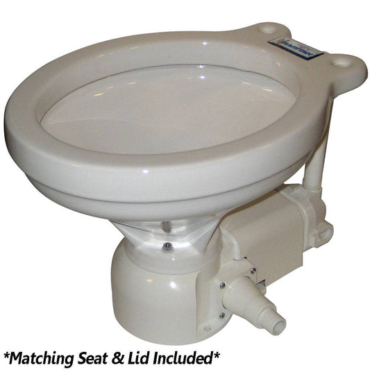 Raritan Sea Era Electric Toilet - Household Style - Integral Pump - Straight  90 Discharge - 12v [160HI012] - Twin Screws Marine Service