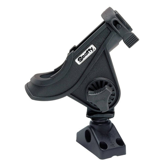 Scotty 280 Bait Caster/Spinning Rod Holder w/241 Deck/Side Mount - Black [280-BK] - Twin Screws Marine Service