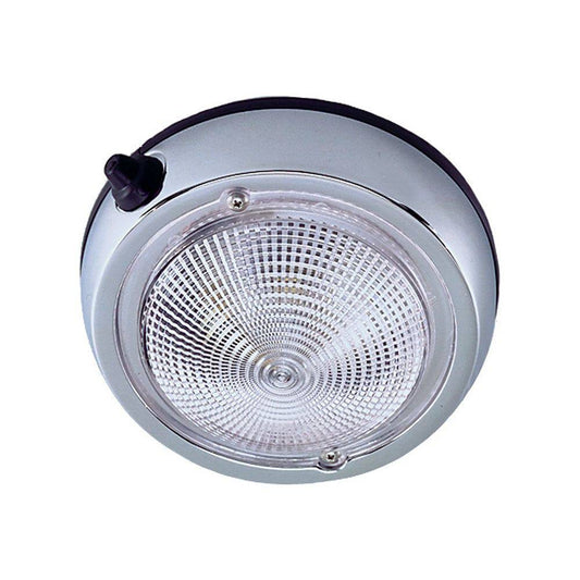 Perko Surface Mount Dome Light - 3 3/4" O.D. (3" Lens) - Chrome Plated [0300DP0CHR] - Twin Screws Marine Service