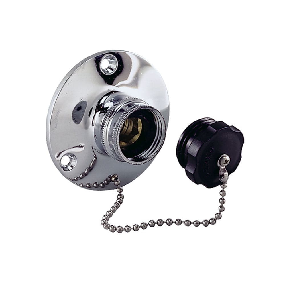 Perko Water Inlet Fitting w/Plug [0499DP0CHR] - Twin Screws Marine Service