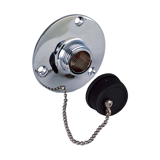 Perko Water Outlet Fitting w/Cap [0504DP0CHR] - Twin Screws Marine Service