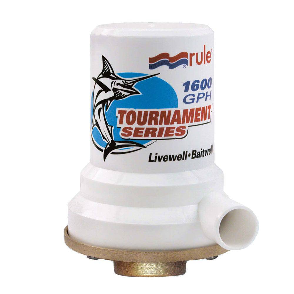 Rule Tournament Series Bronze Base 1600 GPH Livewell Pump [209B] - Twin Screws Marine Service
