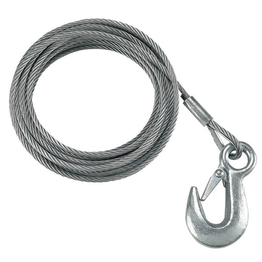 Fulton 7/32" x 50' Galvanized Winch Cable and Hook - 5,600 lbs. Breaking Strength [WC750 0100] - Twin Screws Marine Service