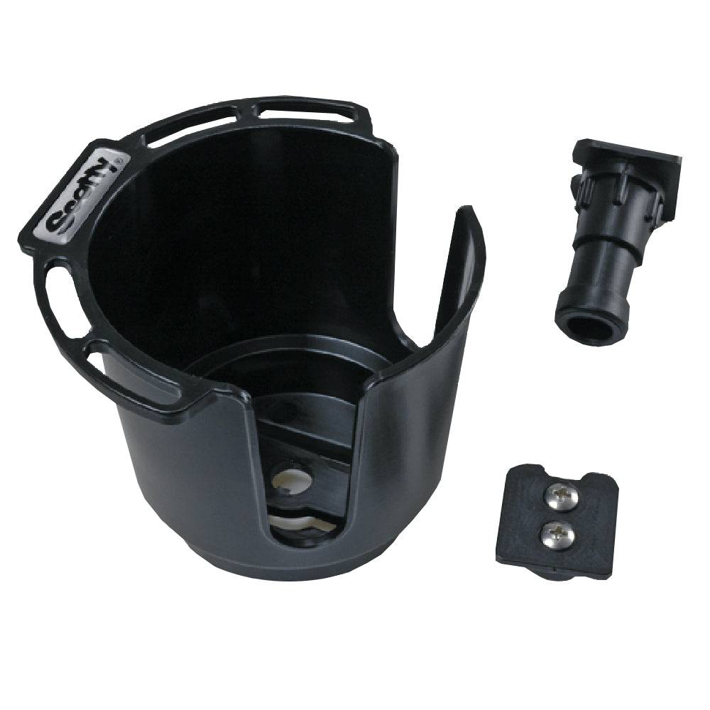 Scotty 311 Drink Holder w/Bulkhead/Gunnel Mount & Rod Holder Post Mount - Black [311-BK] - Twin Screws Marine Service