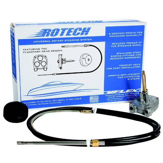 UFlex Rotech 8' Rotary Steering Package - Cable, Bezel, Helm [ROTECH08FC] - Twin Screws Marine Service