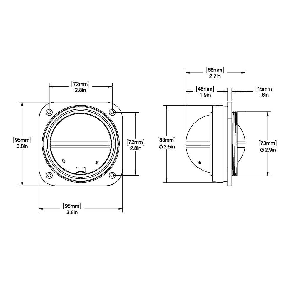 Ritchie V-527 Kayak Compass - Bulkhead Mount - White Dial [V-527] - Twin Screws Marine Service