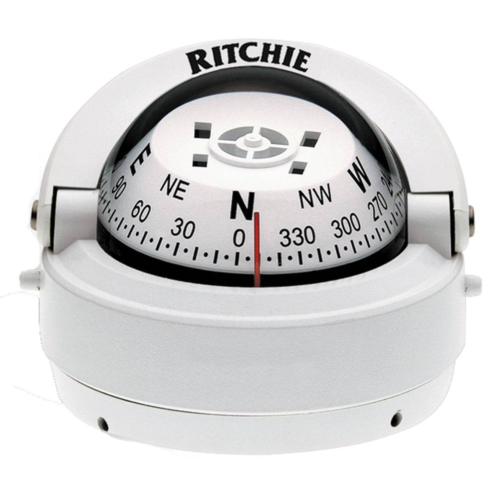 Ritchie S-53W Explorer Compass - Surface Mount - White [S-53W] - Twin Screws Marine Service