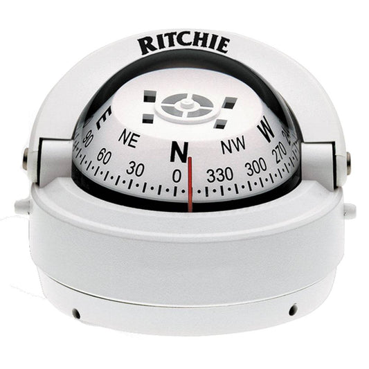 Ritchie S-53W Explorer Compass - Surface Mount - White [S-53W] - Twin Screws Marine Service